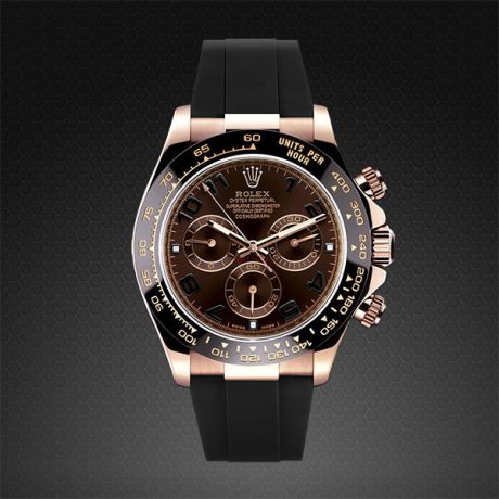 Rubber Strap for Rolex Daytona Rose Gold models on Leather - Classic Series